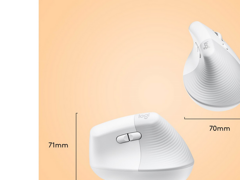 Logitech Lift for Mac Vertical Ergonomic Mouse - Offwhite - Ergonomische Maus (Weiß)