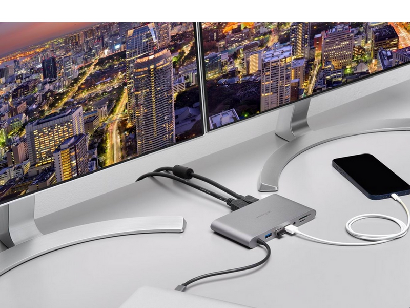 Kensington UH1440P USB-C 5Gbps Dual Video Driverless Mobile Dock – 85W Pass-Through Power – DP/HDMI/VGA