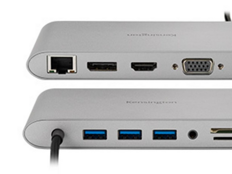 Kensington UH1440P USB-C 5Gbps Dual Video Driverless Mobile Dock – 85W Pass-Through Power – DP/HDMI/VGA