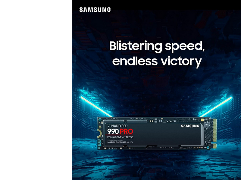 Samsung 990 Pro SSD - 4TB - Ohne Kühlkörper - M.2 2280 - PCIe 4.0