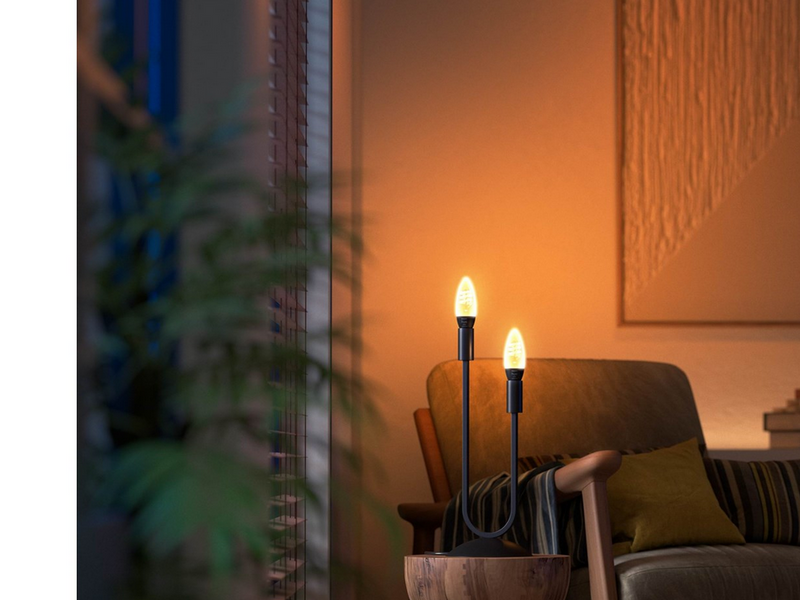 Philips Hue White Ambiance E14 Filament Candle 2-Pack