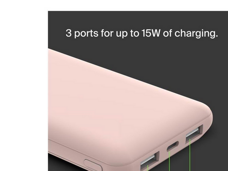 Belkin 10K Power Bank w/USB-C 15W - Rose Gold - 10000 mAh