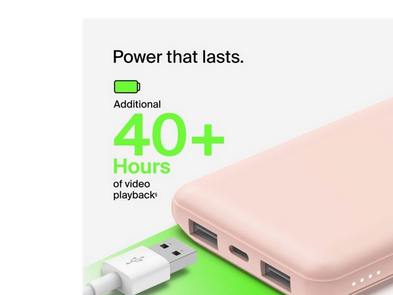 Belkin 10K Power Bank w/USB-C 15W - Rose Gold - 10000 mAh