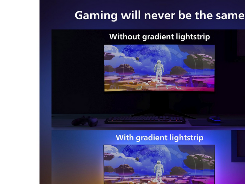 Philips Hue Play Gradient PC Lightstrip 24-27" + Hue Bridge