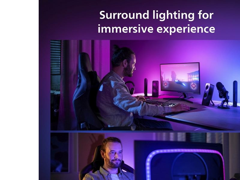 Philips Hue Play Gradient PC Lightstrip 24-27" + Hue Bridge