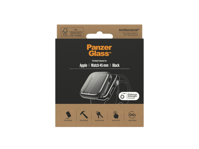 PanzerGlass Screen Protection Full Body Apple Watch Series 9 | 8 | 7 | 45mm | Black