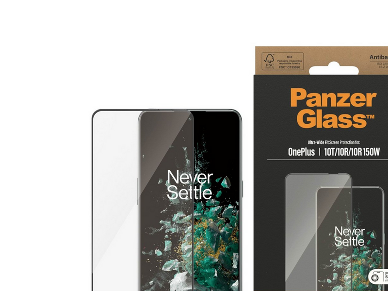 PanzerGlass Screen Protector OnePlus 10T | 10R | 10R | 150W | Ultra-Wide Fit | Black