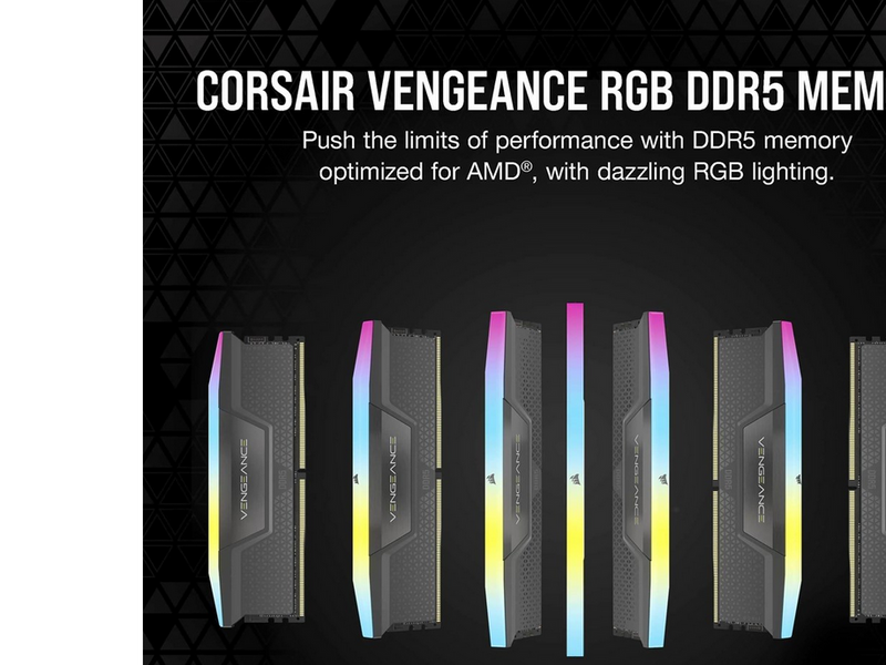 Corsair Vengeance RGB DDR5-5200 - 32GB - CL40 - Dual Channel (2 pcs) - AMD EXPO & Intel XMP - Grau mit RGB