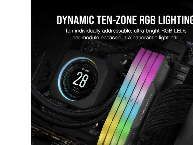 Corsair Vengeance RGB DDR5-5200 - 32GB - CL40 - Dual Channel (2 pcs) - AMD EXPO & Intel XMP - Grau mit RGB