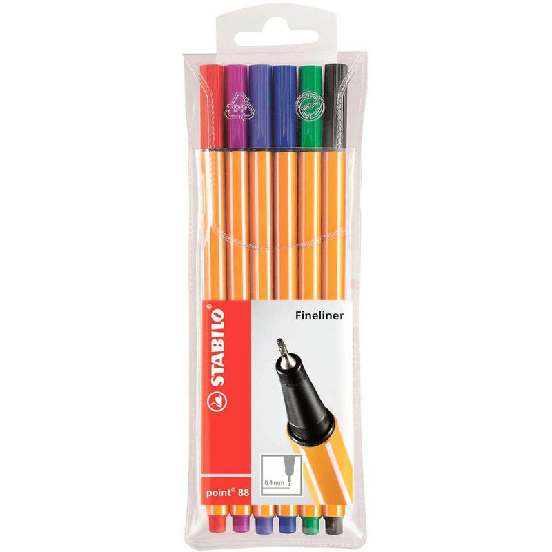 STABILO point 88 Fineliner farbsortiert 0,4 mm - 6 Stück