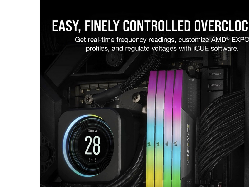 Corsair Vengeance RGB DDR5-6000 - 32GB - CL30 - Dual Channel (2 pcs) - AMD EXPO & Intel XMP - Grau mit RGB
