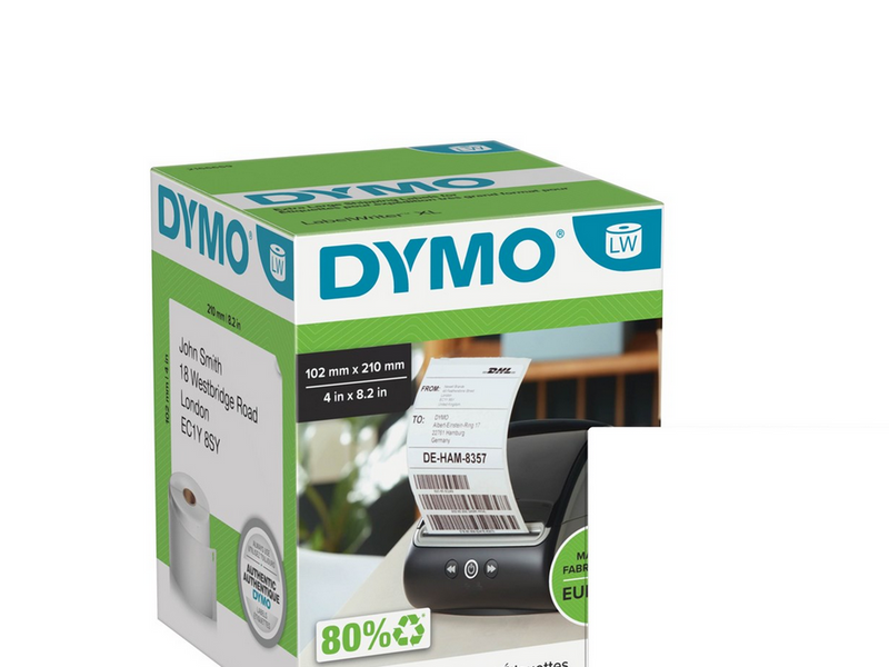 DYMO LabelWriter DHL Versandetiketten für LabelWriter 5XL/4XL-Etikettendrucker | 102 mm x 210 mm | Rolle mit 140 Etiketten | selbstklebend