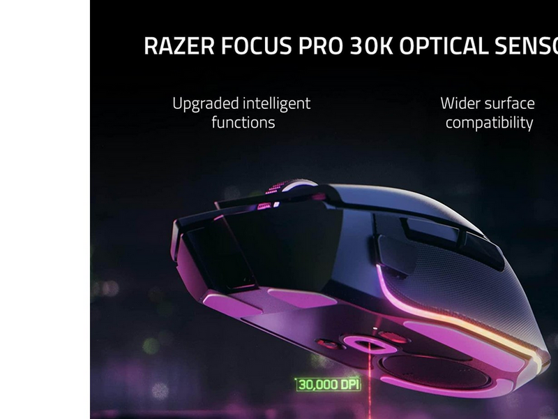 Razer Basilisk V3 Pro - Mercury - Gaming Maus (Weiß mit RGB Licht)