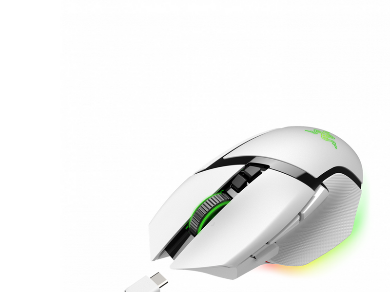 Razer Basilisk V3 Pro - Mercury - Gaming Maus (Weiß mit RGB Licht)