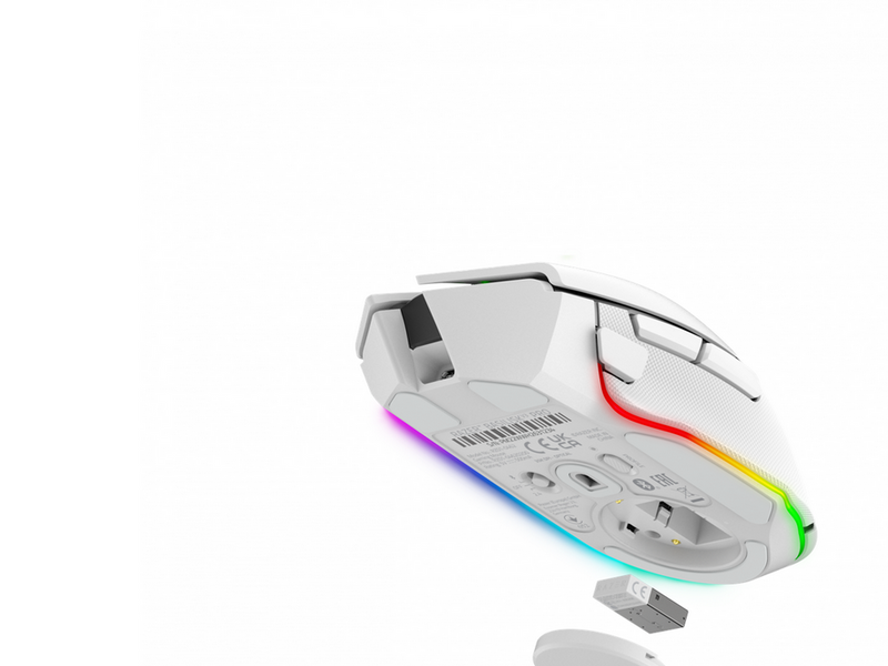Razer Basilisk V3 Pro - Mercury - Gaming Maus (Weiß mit RGB Licht)