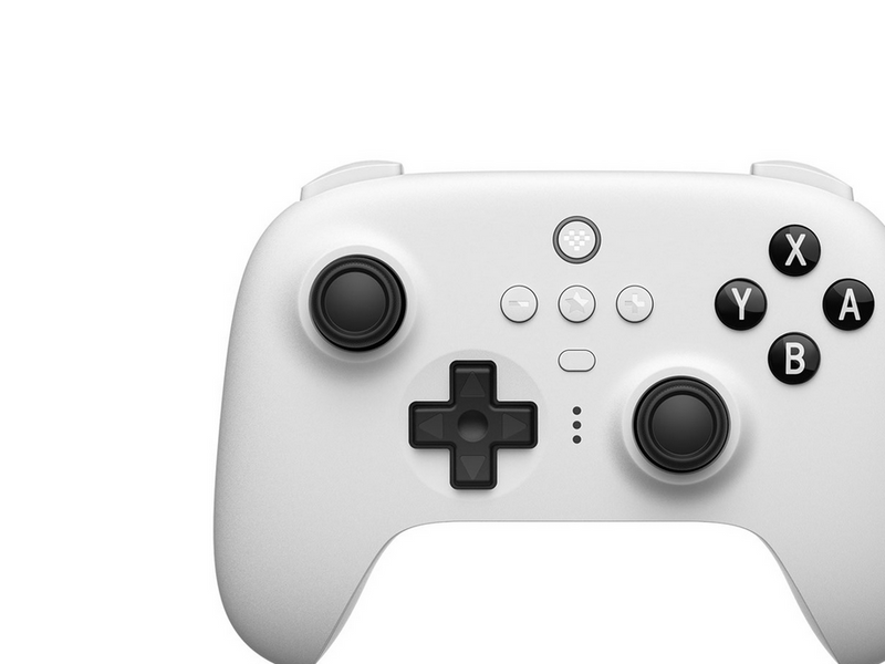 8BitDo Ultimate Bluetooth Controller w/ Charging Dock - White - Wireless - Nintendo Switch