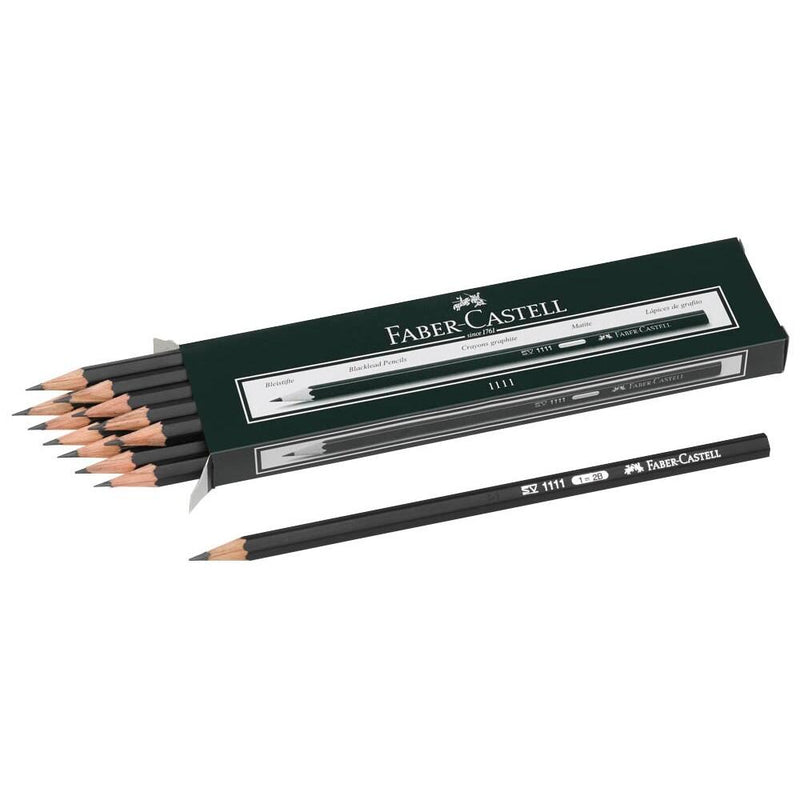 FABER-CASTELL 1111 Bleistifte 2B schwarz - 12 Stück