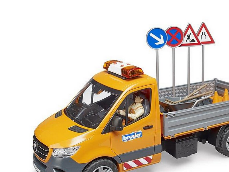 Bruder MB Sprinter municipal with Light & Sound Module and worker + access