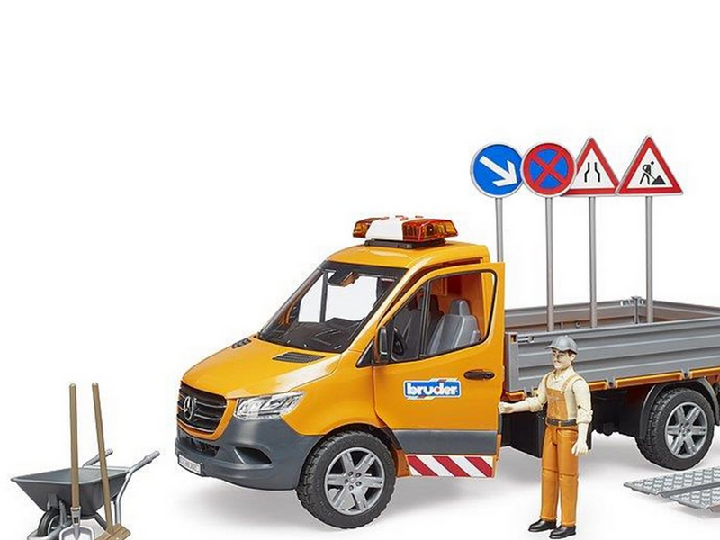 Bruder MB Sprinter municipal with Light & Sound Module and worker + access