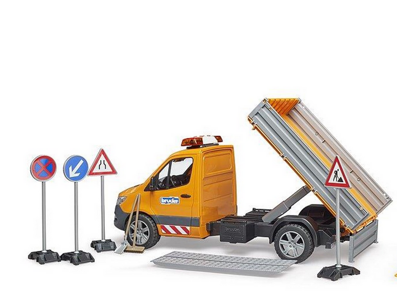 Bruder MB Sprinter municipal with Light & Sound Module and worker + access
