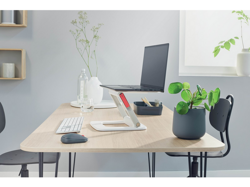 Leitz Ergo Verstellbarer Multi-Winkel Laptopständer, 63% recycelter Kunststoff, Weiß