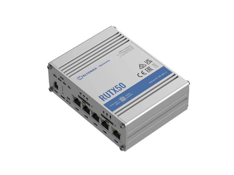 Teltonika RUTX50 Industrial 5G Router - Wireless router 802.11a/b/g/n/Wi-Fi 5 Wave 2