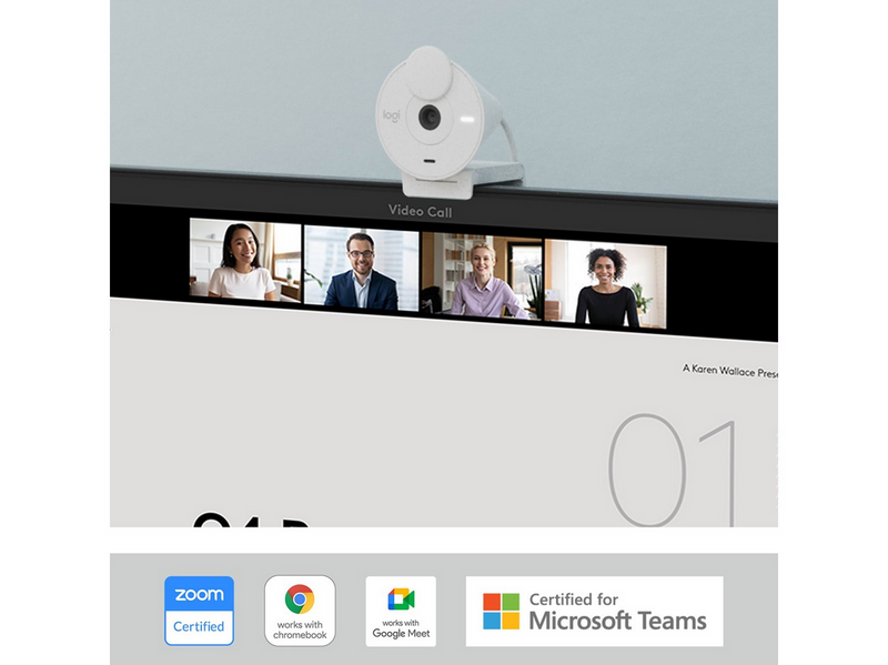 Logitech Brio 300 Full HD webcam - Off-White