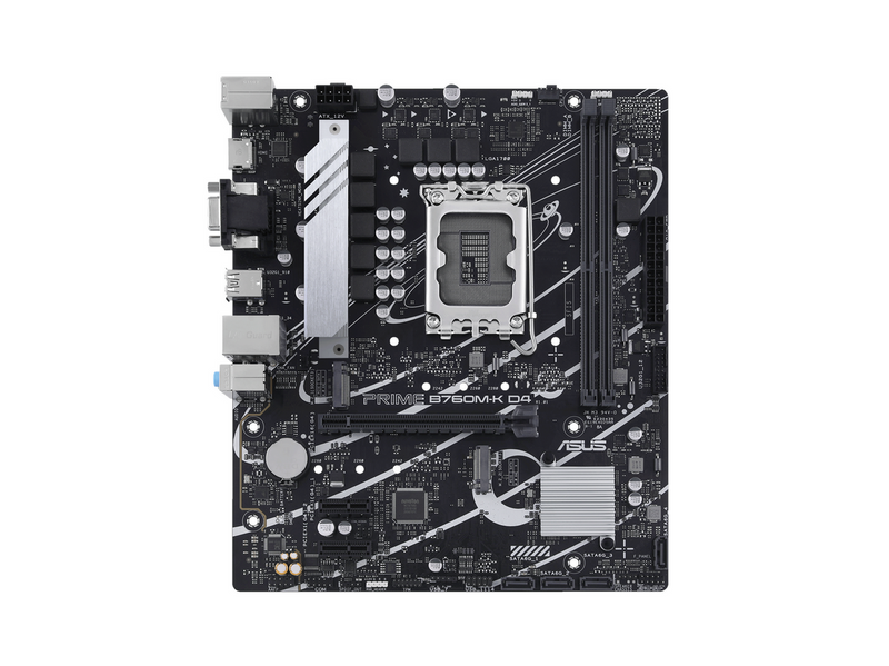 ASUS PRIME B760M-K D4 Mainboard - Intel B760 - Intel LGA1700 - DDR4 RAM - Micro-ATX