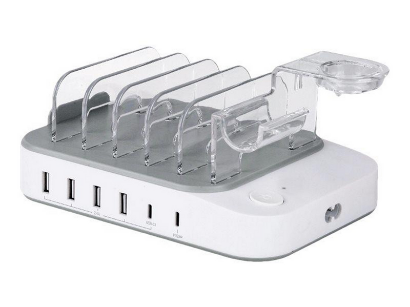 Deltaco DPS-0203 charging station - 4 x USB 2 x USB-C - 50 Watt