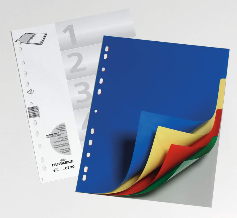DURABLE Register A4 5-tlg. mit farbigen Taben und Deckblatt PP