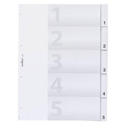 DURABLE Ordnerregister Vollformat 1-5 transparent - 1 Satz