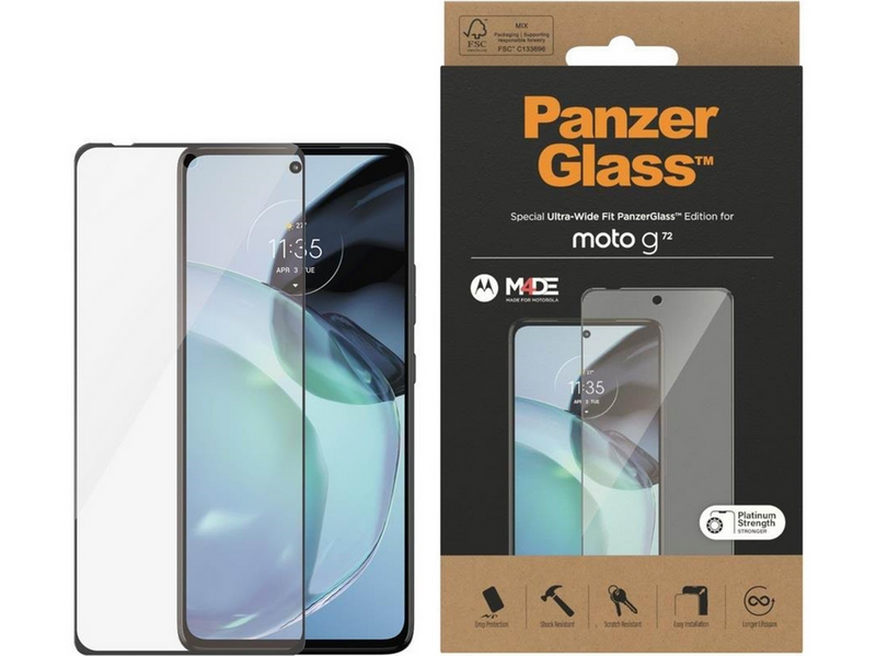 PanzerGlass Screen Protector Motorola moto g72 | Ultra-Wide Fit
