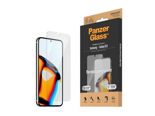 PanzerGlass Screen Protector Samsung Galaxy S23 | Ultra-Wide Fit w. EasyAligner