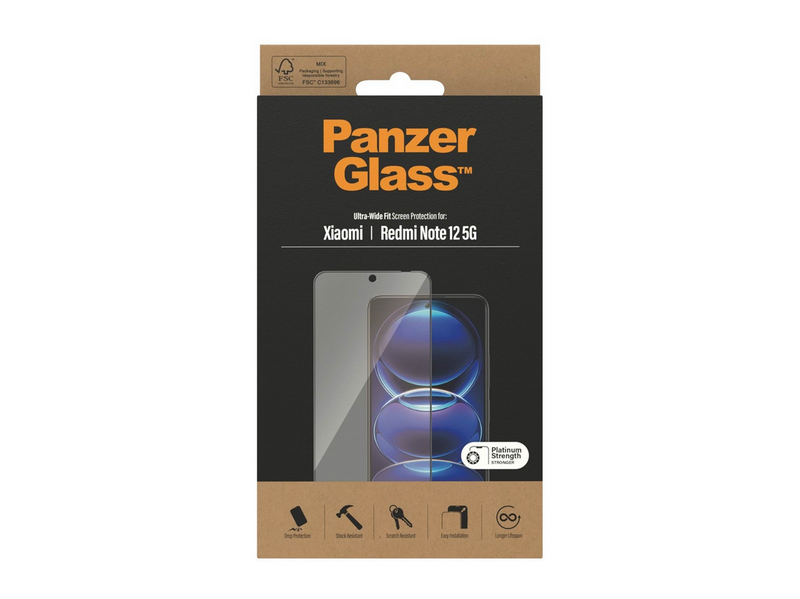 PanzerGlass Screen Protector Xiaomi Redmi Note 12 5G | 12 4G | Ultra-Wide Fit