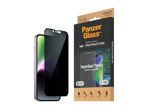 PanzerGlass Privacy Screen Protector Apple iPhone 14 Plus | 13 Pro Max | Ultra-Wide Fit w. EasyAligner