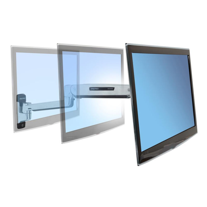 Ergotron LX Sitz-Steh-Wandmontage Monitorarm für einen Monitor bis 106,68 cm 42 Zoll Aluminium