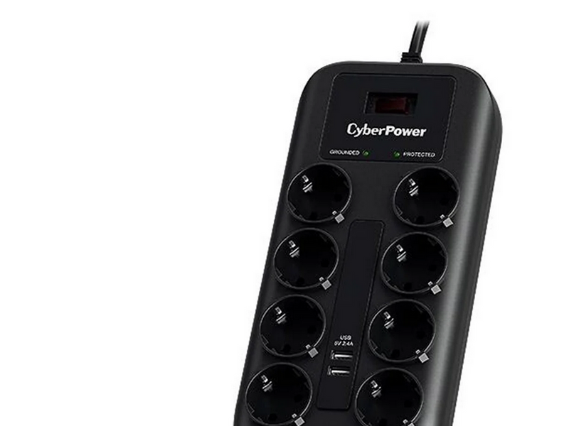 CyberPower P0820SUF0-DE - 8-Port Surge Protection (with 2x USB-A Ports)