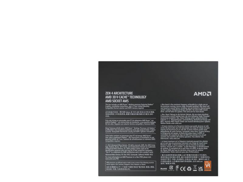 AMD Ryzen 7 7800X3D CPU - 8 Kerne - 4.2 GHz - AMD AM5 - AMD Boxed (ohne Kühler)