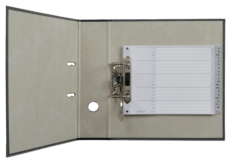 LEITZ Ordnerregister 1262 Halbformat, Überbreite A-Z grau 20-teilig, - 1 Satz