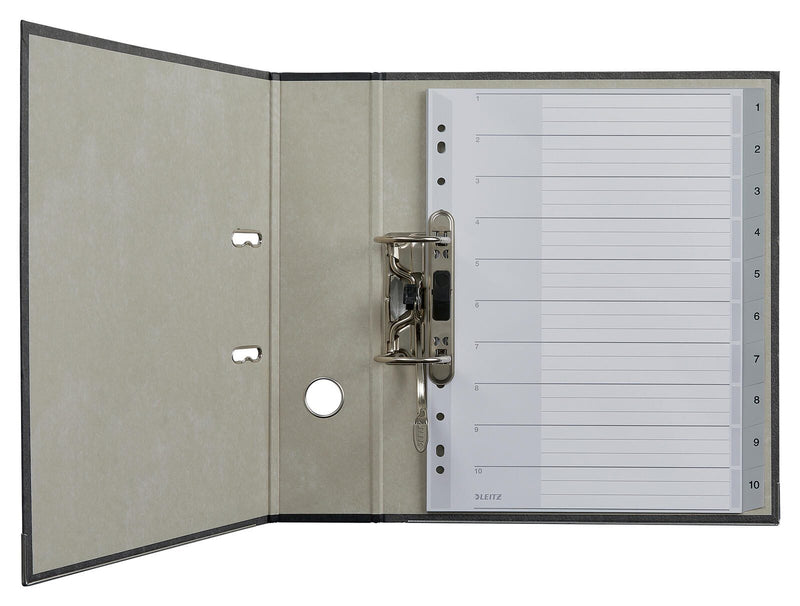 LEITZ Ordnerregister 1280 Vollformat, Überbreite 1-10 - grau