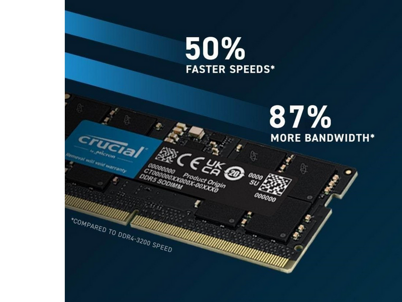 Crucial SODIMM DDR5-5600 - 64GB - CL46 - Dual Channel (2 pcs) - Schwarz