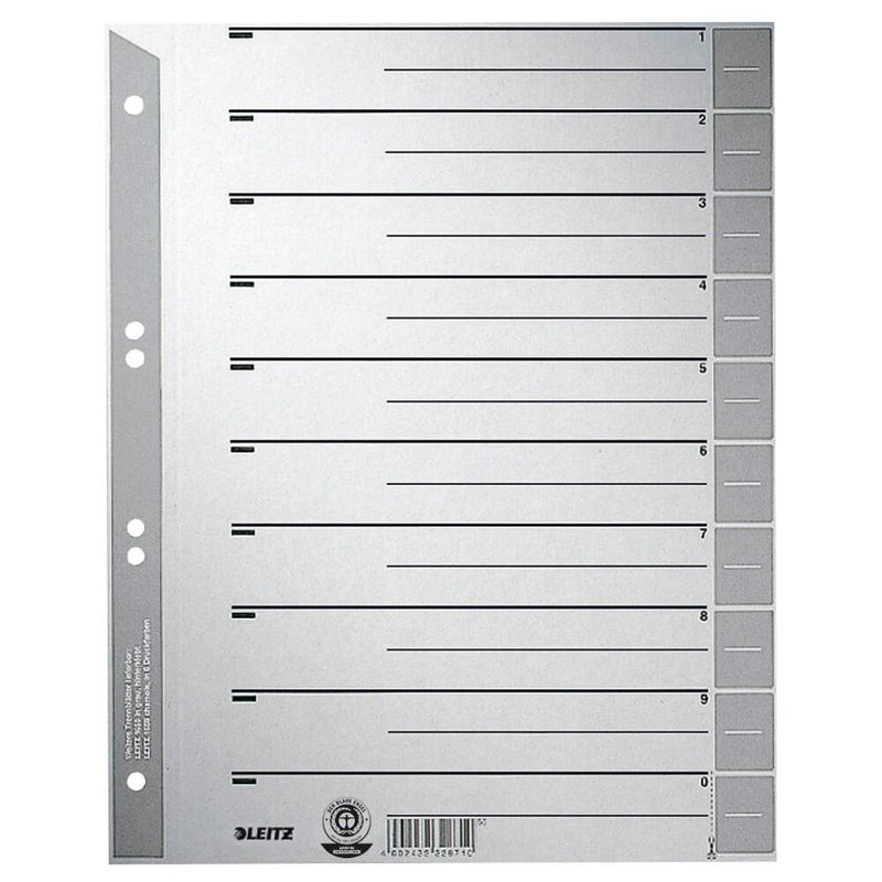 LEITZ Trennblätter 1652 1-0 grau - 100 Stück