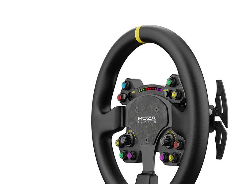 Moza Racing RS V2 Steering Wheel Round - Leather (33 cm) - Wireless Lenkrad - PC