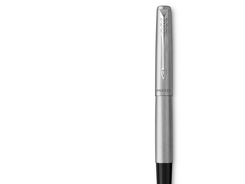 Parker Jotter Füller | Edelstahlschaft mit Chromzierteilen | Füllfederhalter mit mittlerer Feder | blaue Tinte