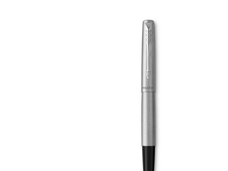 Parker Jotter Füller | Edelstahlschaft mit Chromzierteilen | Füllfederhalter mit mittlerer Feder | blaue Tinte