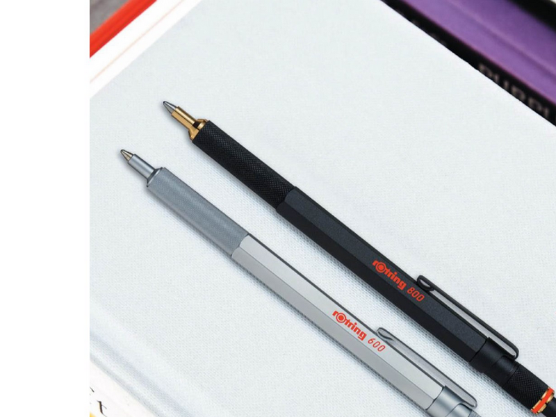 Rotring rOtring 800 Kugelschreiber | mittlere Spitze | silberner Tinte | schwarzer Schaft | nachfüllbar