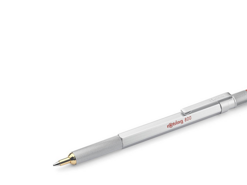 Rotring rOtring 800 Kugelschreiber | mittlere Spitze | silberner Tinte | schwarzer Schaft | nachfüllbar