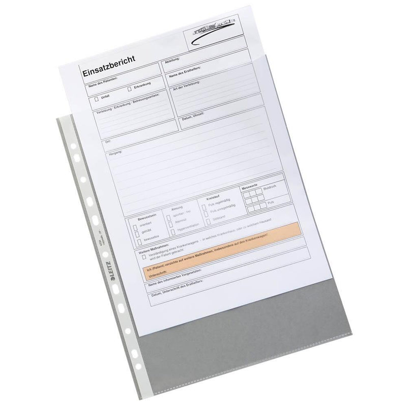 LEITZ Prospekthüllen 4704 DIN A4 transparent genarbt 0,10 mm - 100 Stück