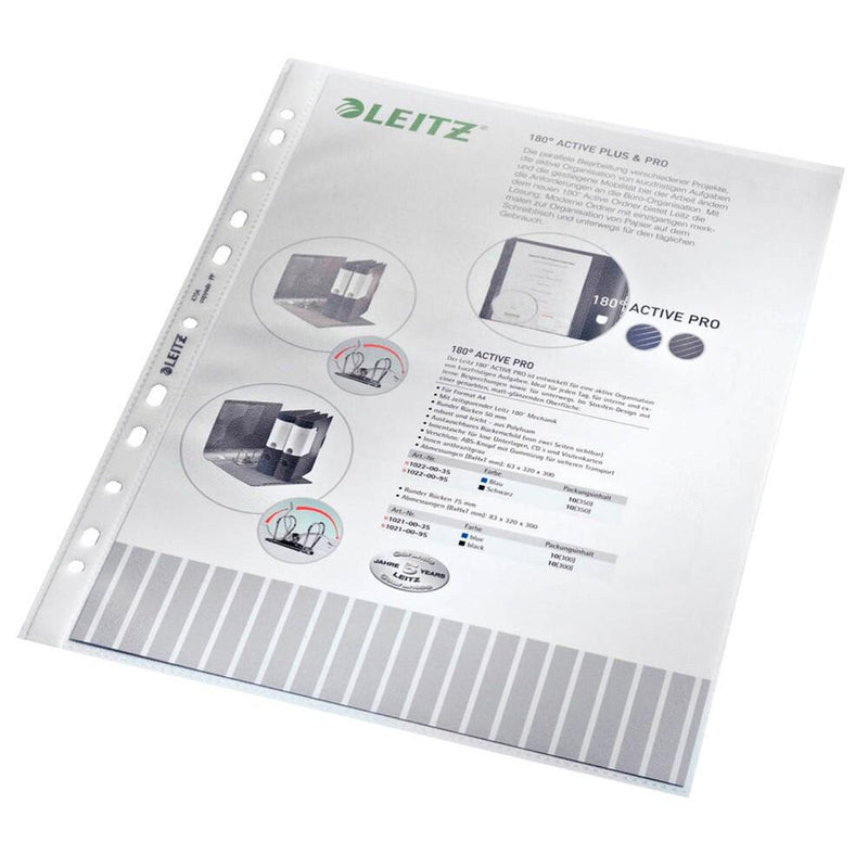 LEITZ Prospekthüllen 4704 DIN A4 transparent genarbt 0,10 mm - 100 Stück