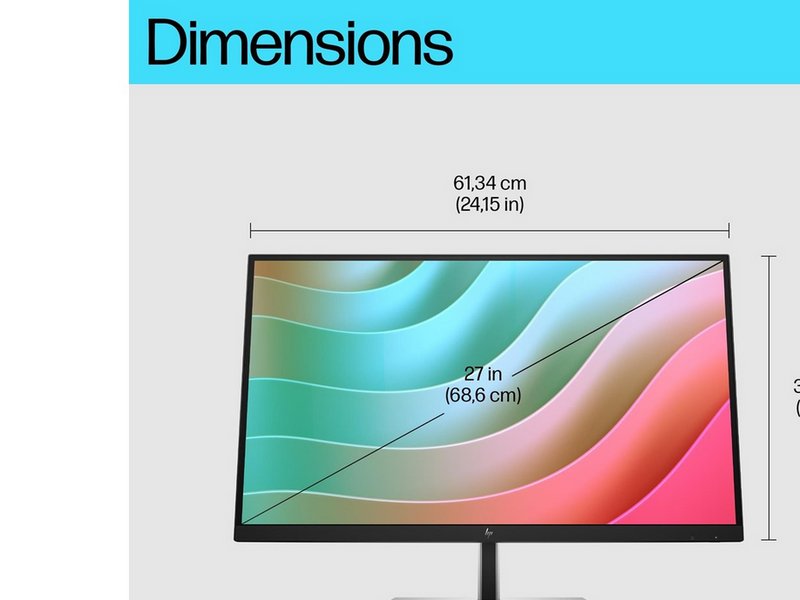 27" HP E27k G5 - E-Series - 3840x2160 (4K) - 60Hz - IPS
